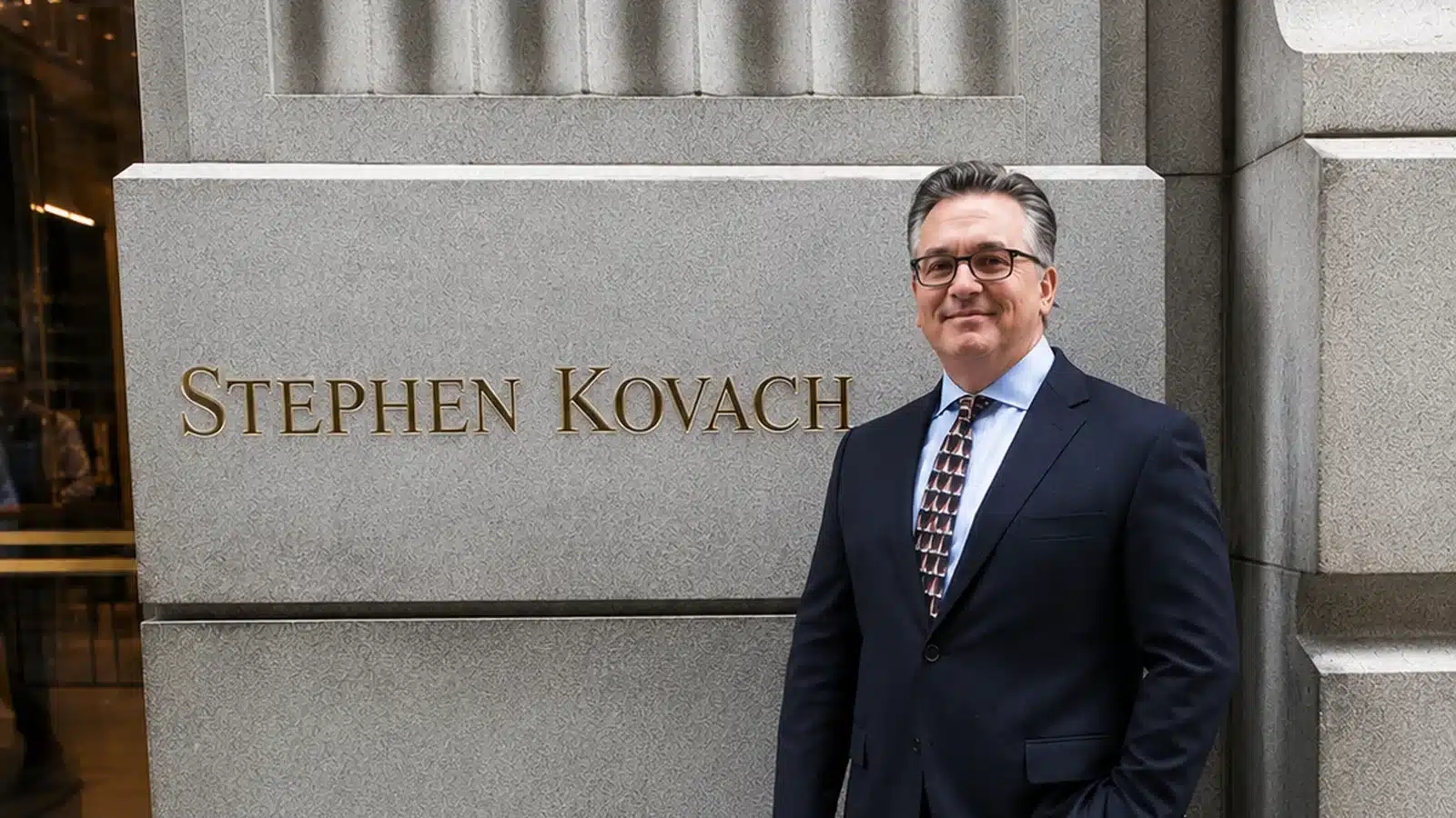 Stephen Kovach 3 Stephen Kovach outside a professional office